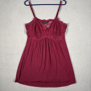 INC Intimates Babydoll Nightie Lace Women’s‎ Size XL Burgundy Romantic Fairycore